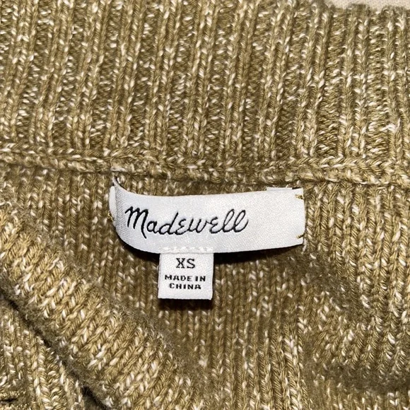 Madewell Broadway Marled Olive Green Cropped Cardigan - XS - Picture 13 of 16